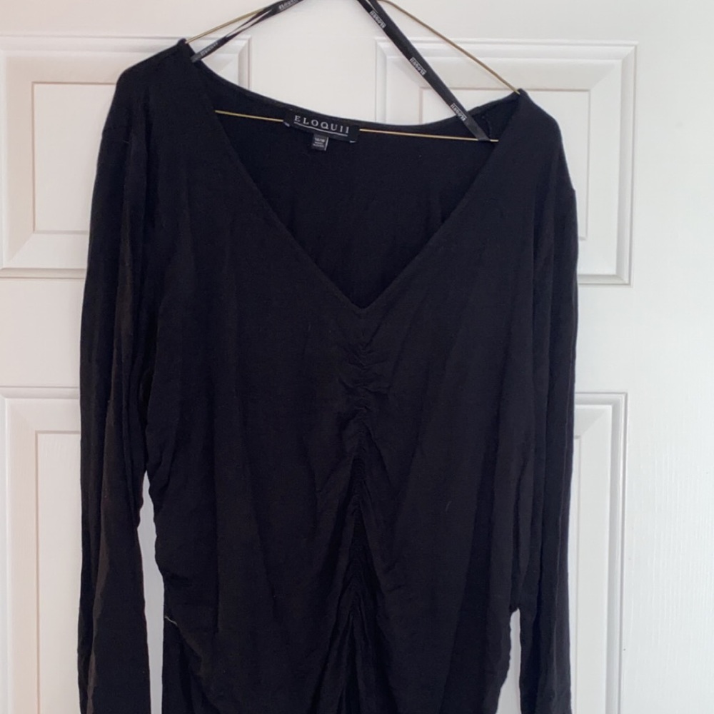 Eloquii long sleeve black top